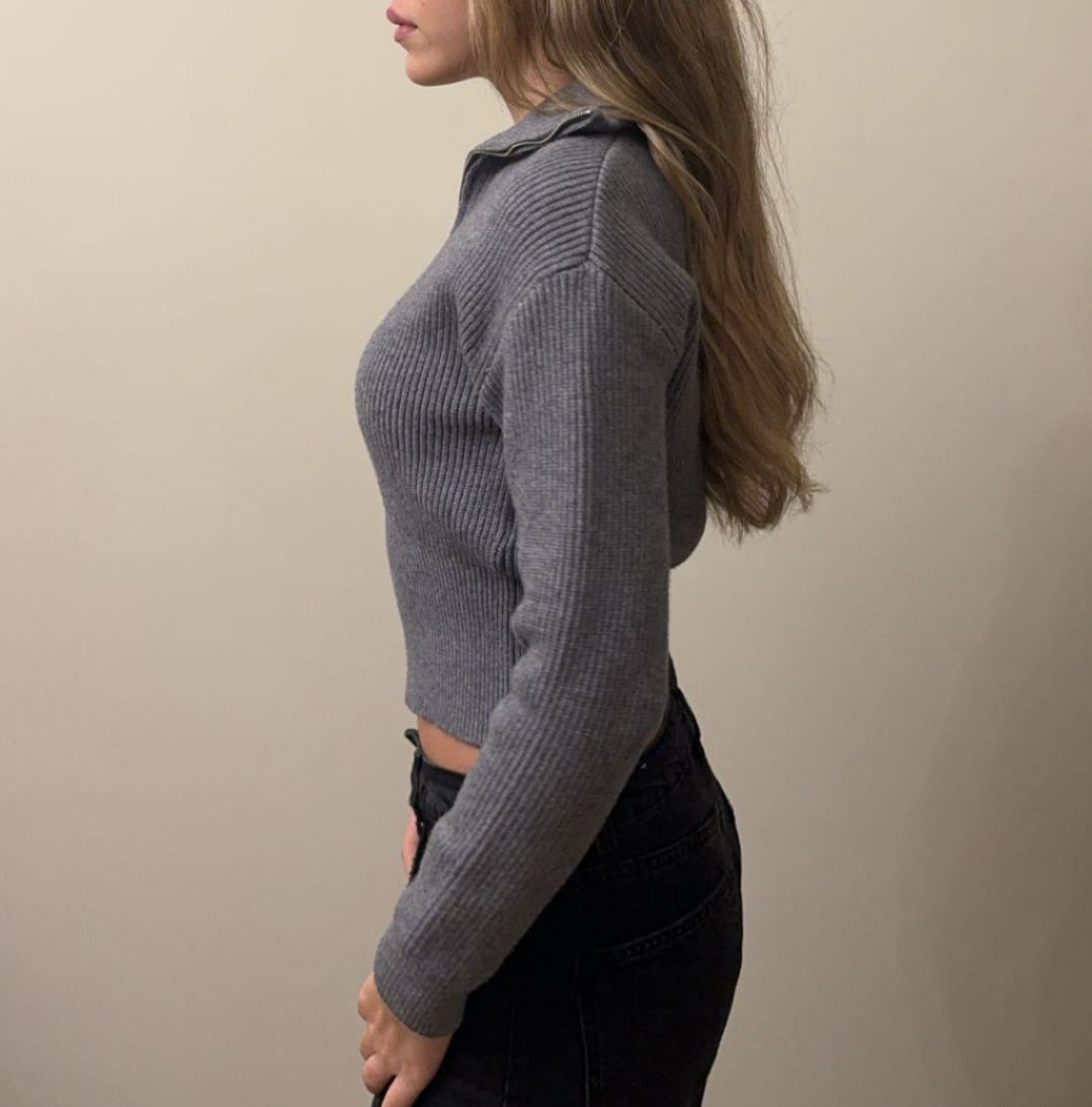 Cinched Quarter Zip Sweater