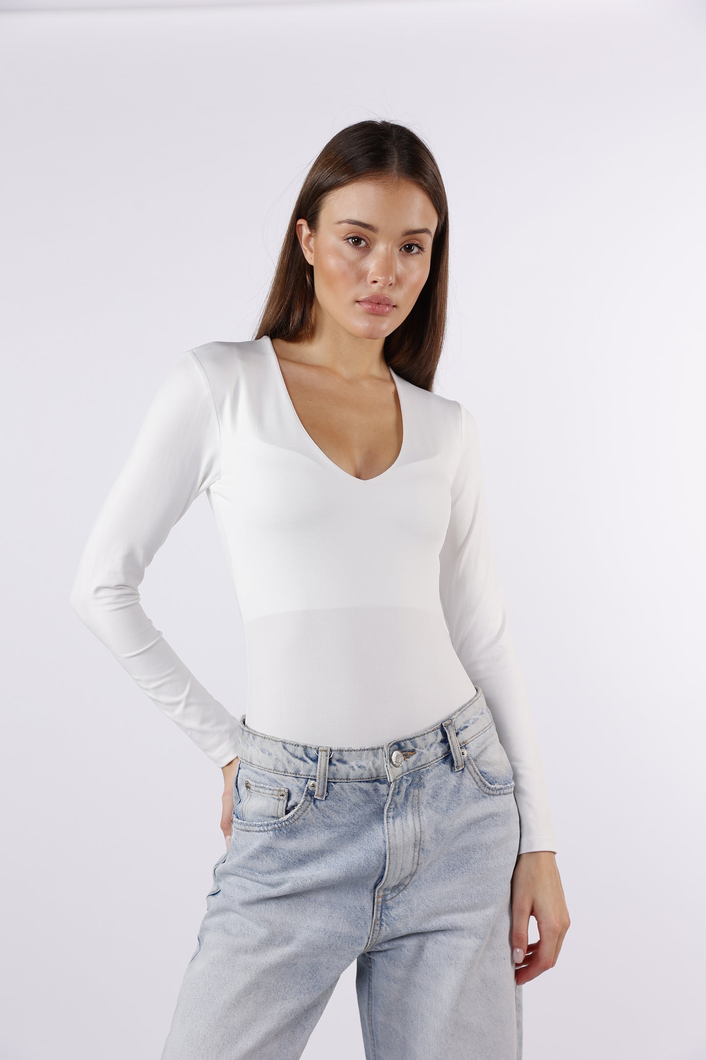 Long Sleeve V-Neck Bodysuit