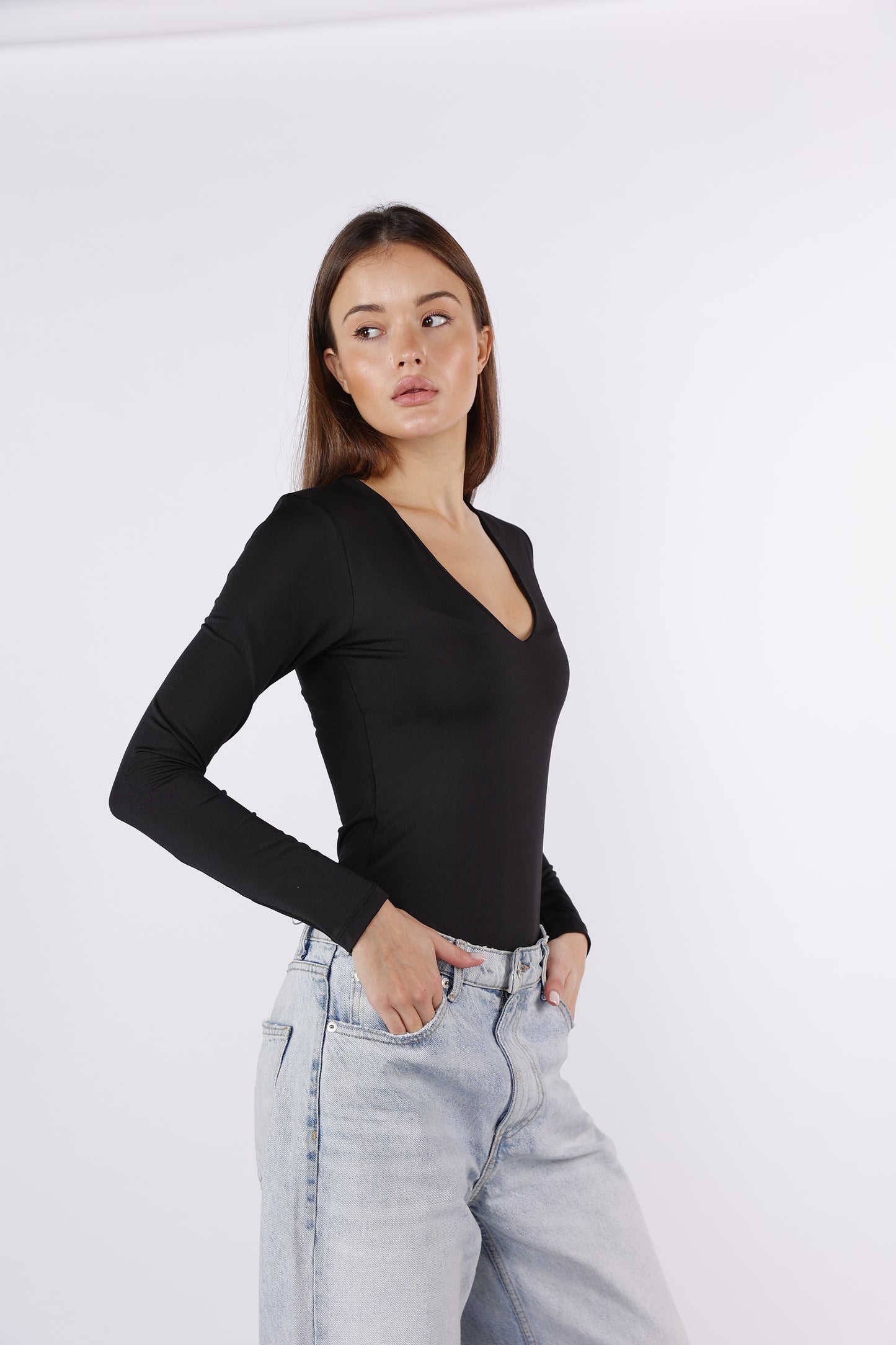 Long Sleeve V-Neck Bodysuit