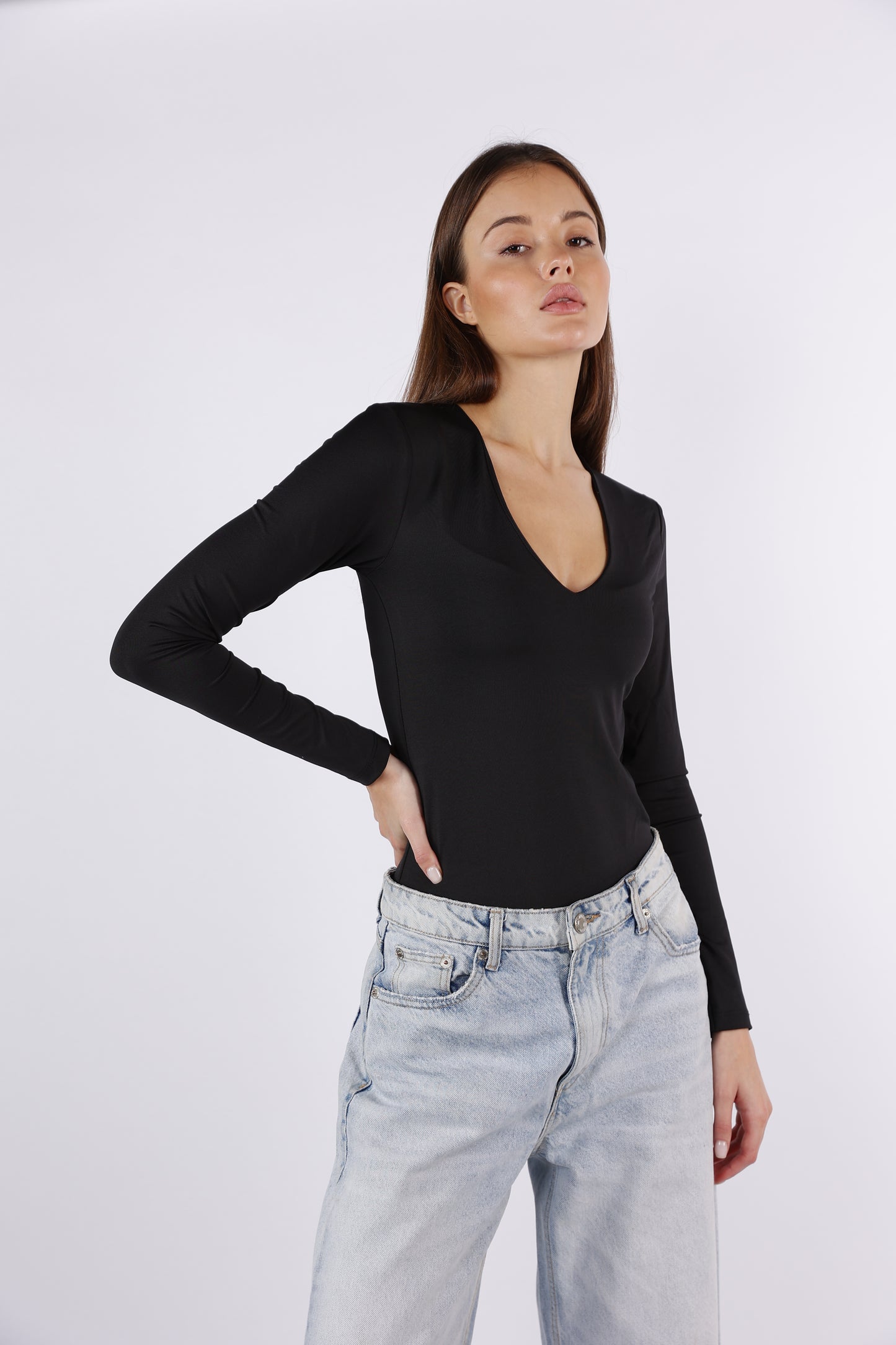 Long Sleeve V-Neck Bodysuit