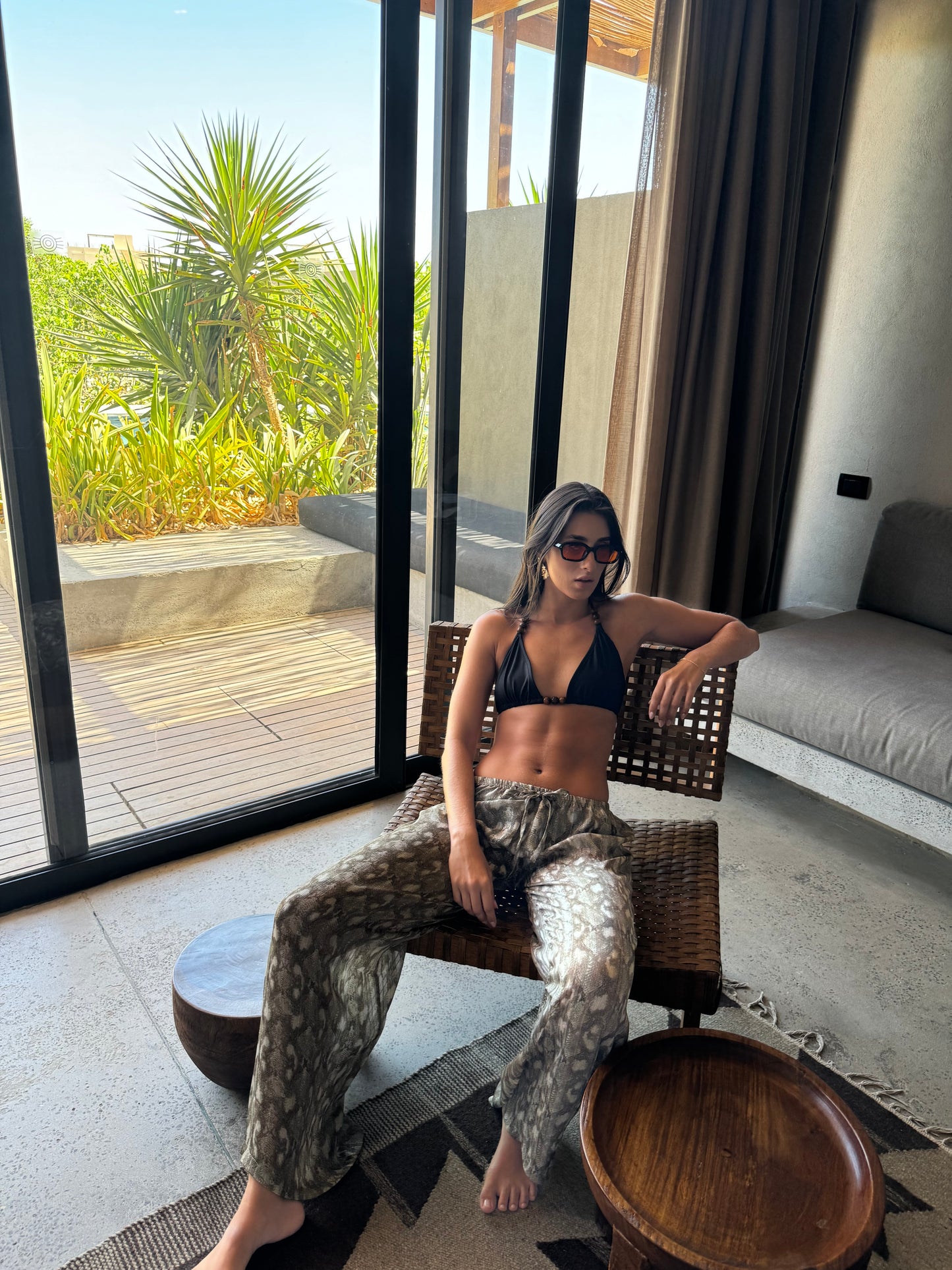 Snake Chiffon Pants