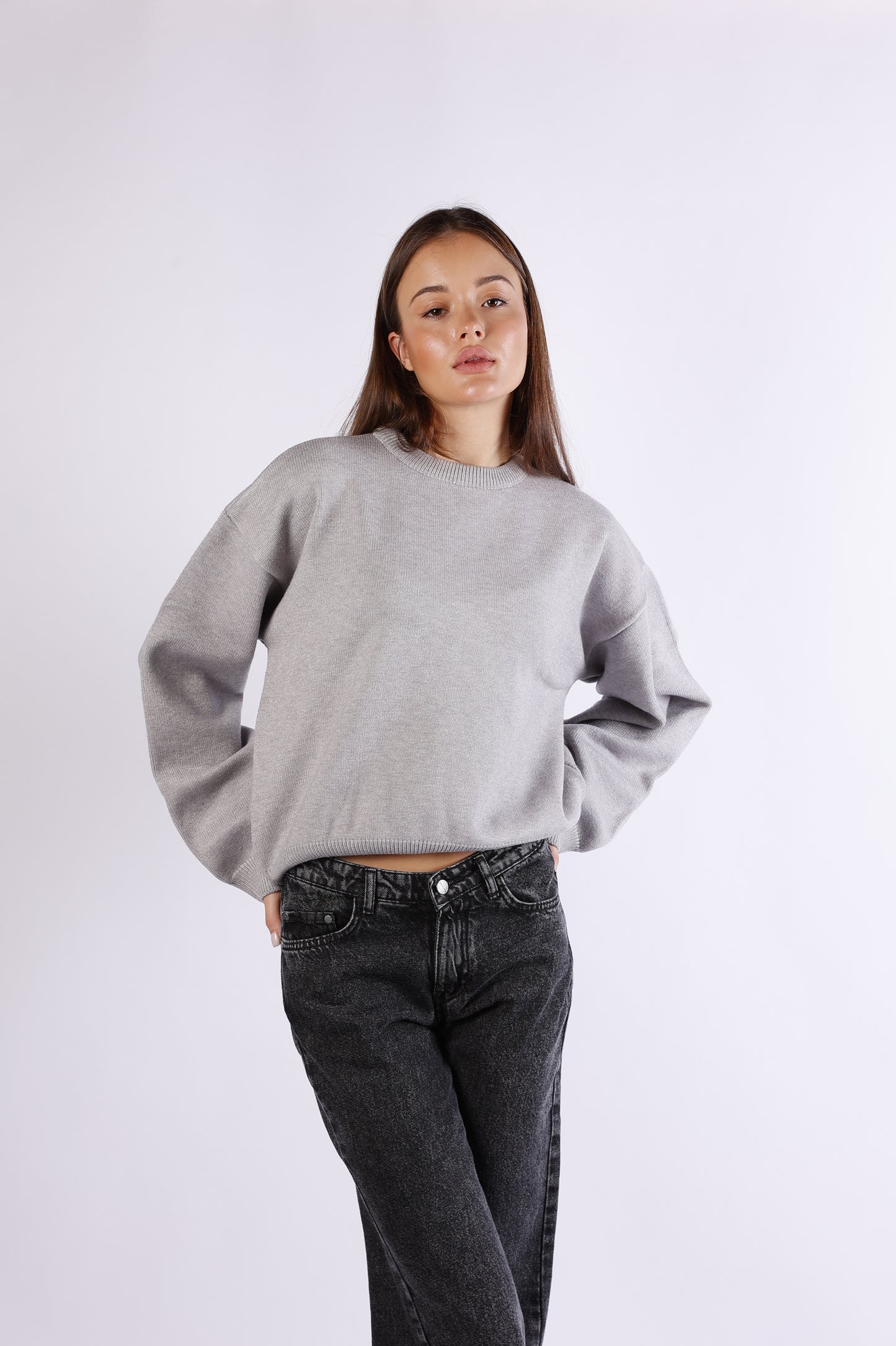 Round Neck Knit Sweater