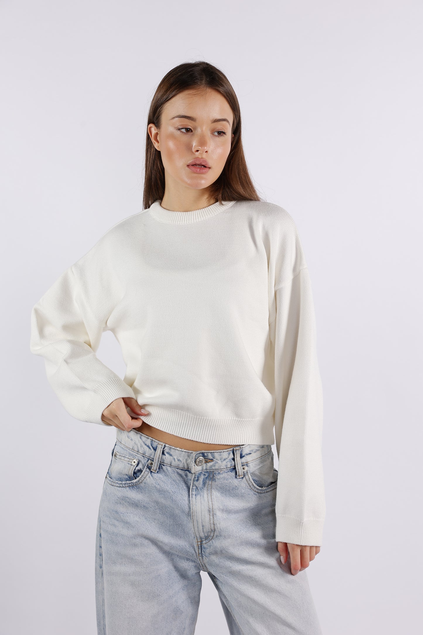 Round Neck Knit Sweater