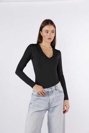 Long Sleeve V-Neck Bodysuit