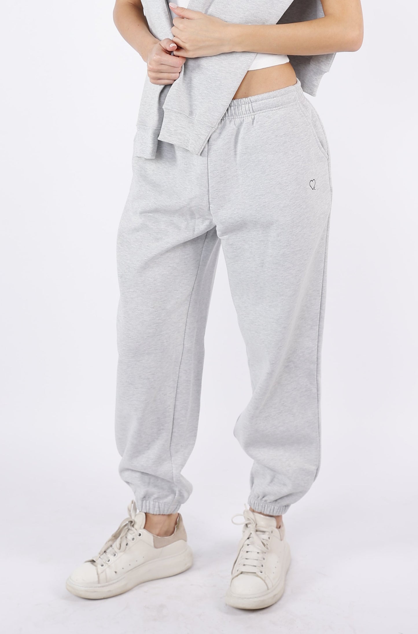 Heart Embroidered Sweatpants