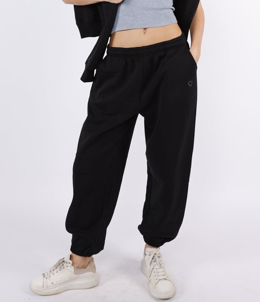 Heart Embroidered Sweatpants