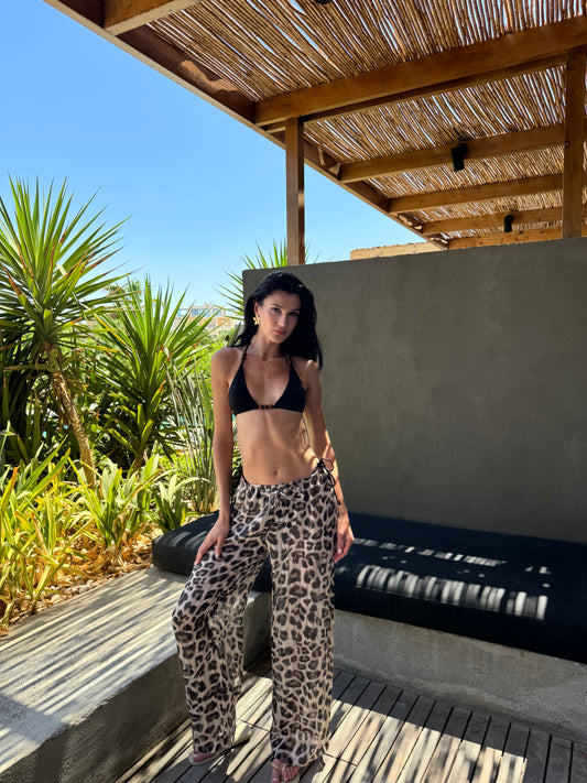 Leopard Chiffon Pants