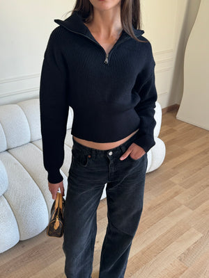 Sinched Quarter Zip Sweater