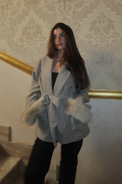 Fur Cuff Coat